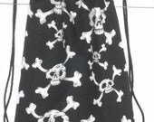 Backpack using Black Skull and Crossbone fabric