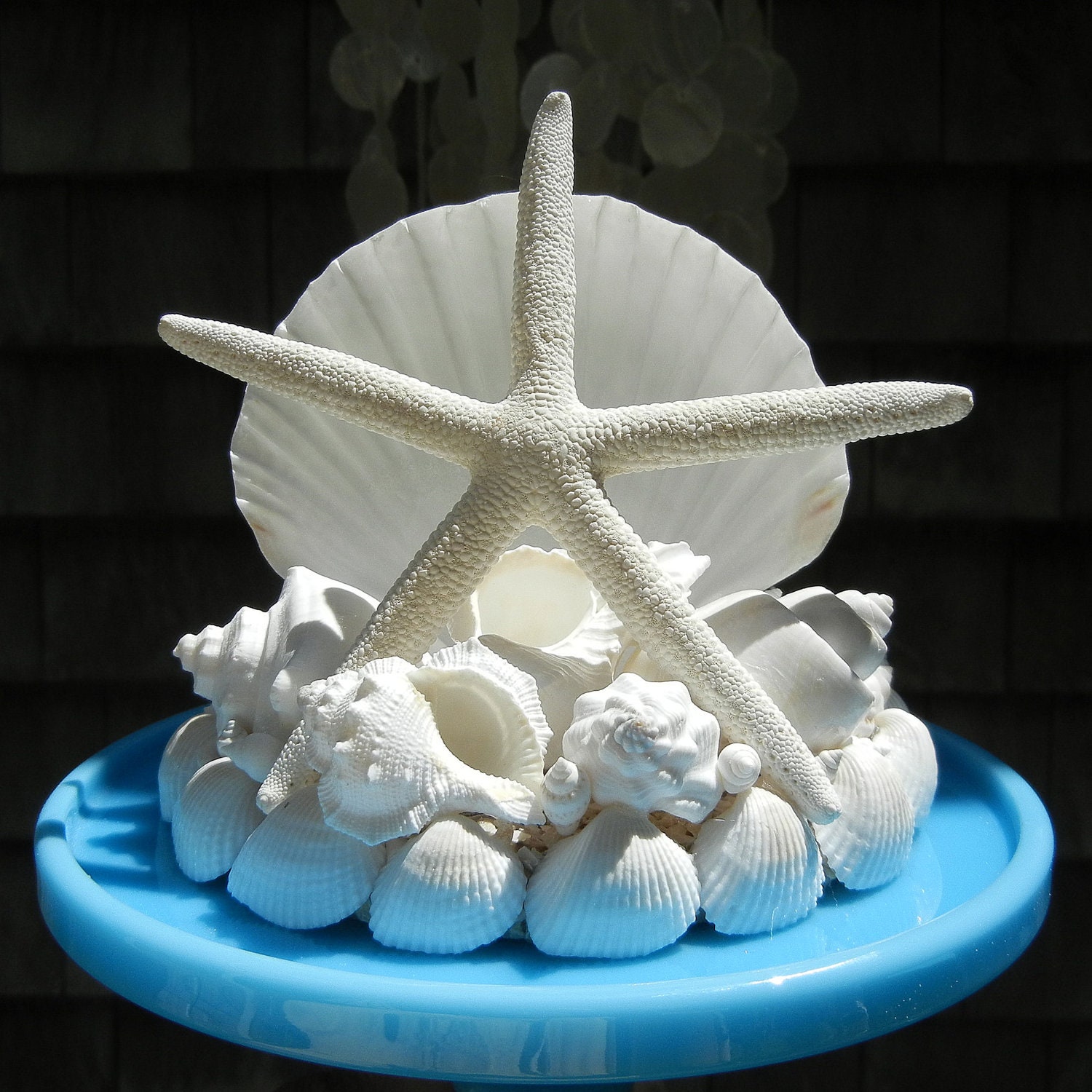 Seashell Starfish Wedding Cake Topper - Island Wedding Shells