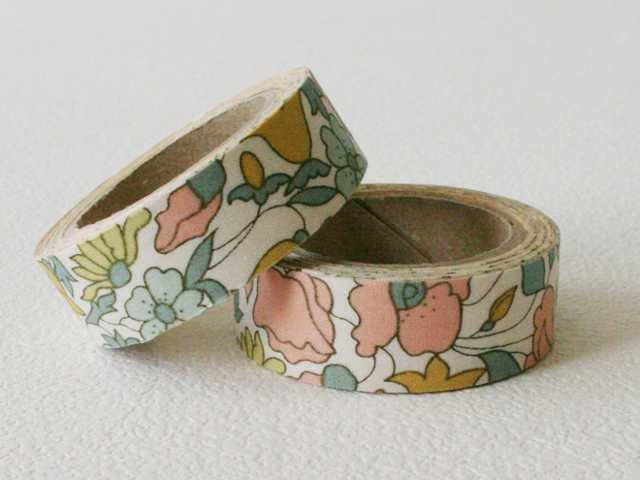 Liberty of London Fabric Masking Tape - Poppy & Daisy in Beige - Set 2
