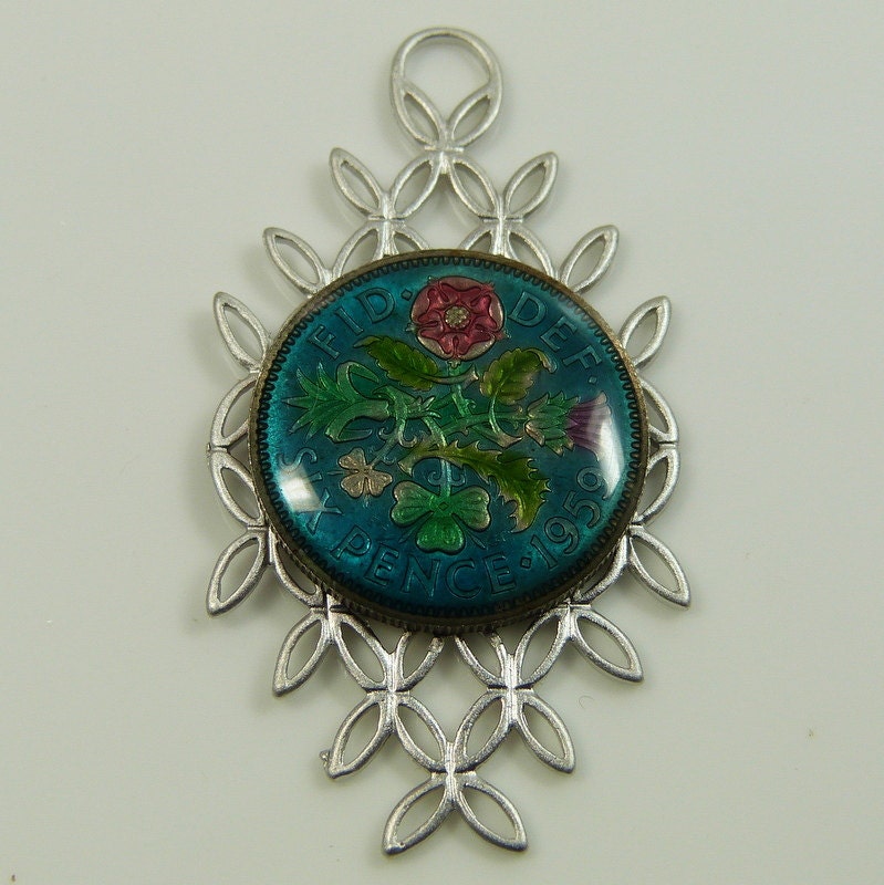 Wedding Pendant - Great Britain Sixpence