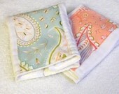 Paisley Baby Burp Cloths -  Pink & Blue - set of 2