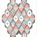Geometric Print, Abstract Art Wall Hanging, Vintage Modern Art Print, Wall Decor Poster, Norwegian Harlequin Diamond Pattern, Pattern Print