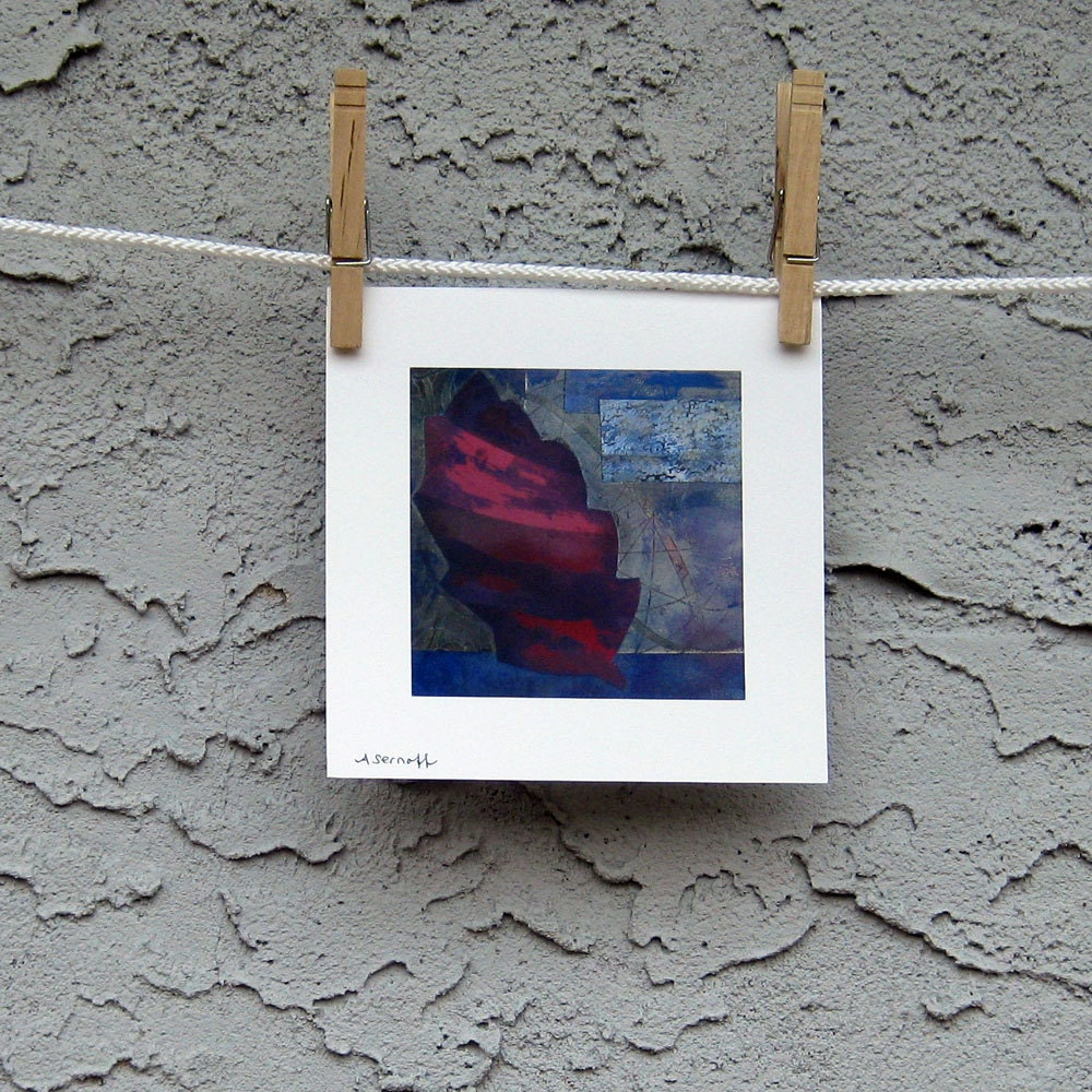 Autumn Leaves Collage Art Giclee Art Print 4 x 4