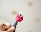Crochet Crinkle Flower Baby Toy - First Grasping and Teething Toys  - Eco-Friendly - Made to Order -My Little Garden - OOAK