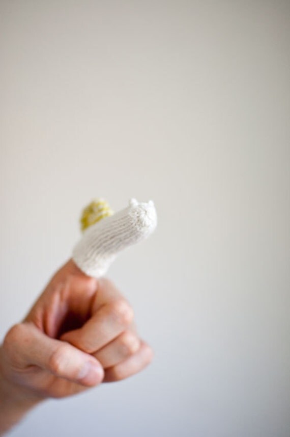 Snail Finger Puppet Natural White Ecru Colour Stripes French Cotton - for Kids - For Baby - For Her - For Him - Made to Order - OOAK