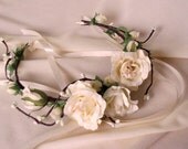 Wedding hair accessory ivory flower crown, Bridal headpiece, silk rose headband -Jolene- blush ivory hair flowers spring silk floral circlet