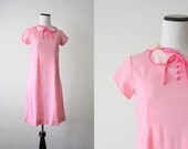 vintage 1960's pink peter pan collar dress