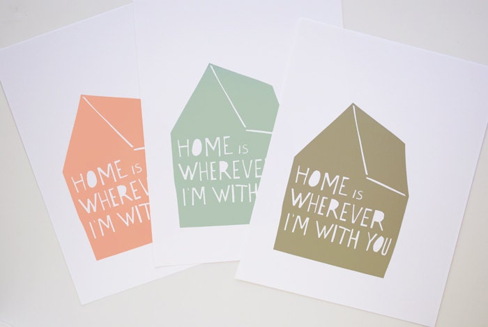Home is Wherever I'm With You Print in Peach