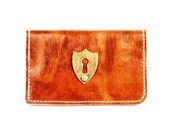 Cognac Leather iPhone Case with Vintage Armorial Hardware