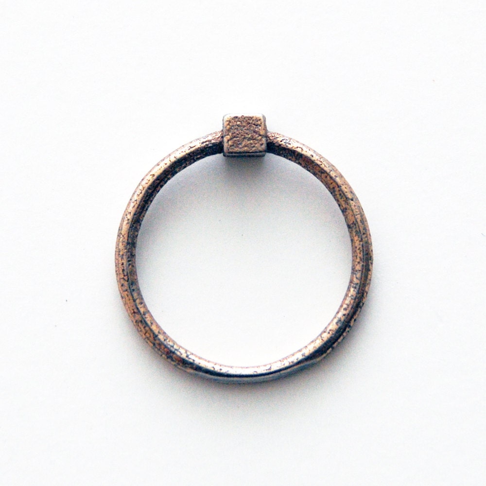 Thin Silver Minimalist Cube Stacking Ring
