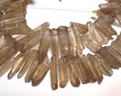 Natural rock crystal points druzy type coated honey color