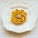 Baby Ruth CLIP - mustard yellow rosette with vintage floral button
