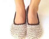 Crochet Womens Slippers, Ballet Flats, House Shoes