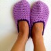 Crochet Womens Slippers, Ballet Flats, House Shoes