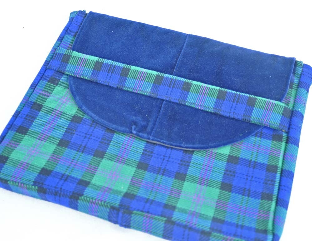 50% OFF and Free Shipping Eco Padded 13 inch 14 inch Laptop Bag in Blue Black and Green Wool Plaid