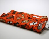 Reusable eco friendly washable Snack Bag - dogs and bones on orange by bugbaby