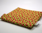 Reusable eco friendly washable Sandwich Bag - red ladybugs on green