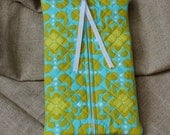 Quilted Baby Wipes Case, Green and Turquoise