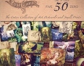 My Entire Collection of Postcard Prints, Fantasy Illustrations by Ginger Kelly