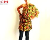 Tribal Tunic. African Geometric Tribal Chevron. Orange Red Black. Princess Warrior Amazon Beach Tunic.
