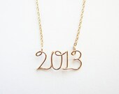 Its 2013. 2013 Gold Necklace. Aziza Jewelry. - AzizaJewelry