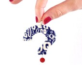Cocktail Ring or Necklace Ceramic,  big bold handmade statement jewelry - QUESTION MARK  2.3 inch
