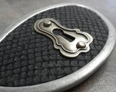 Silver Belt Buckle Steampunk Keyhole Escutcheon
