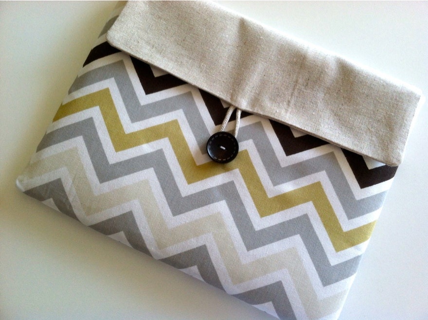 MacBook Pro 13 Case, Laptop Clutch Padded Sleeve - Chevron