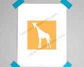giraffe print- original home decor print, nursery, jungle theme, animal