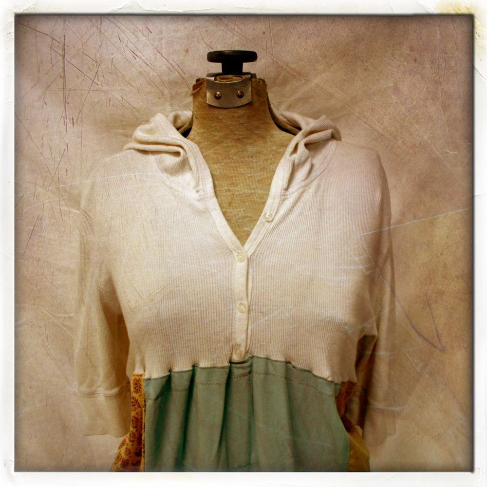 SALE upcycled hoodie tunic dress