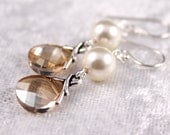 Bridesmaid Jewelry Savannah Crystal and Pearl Earrings