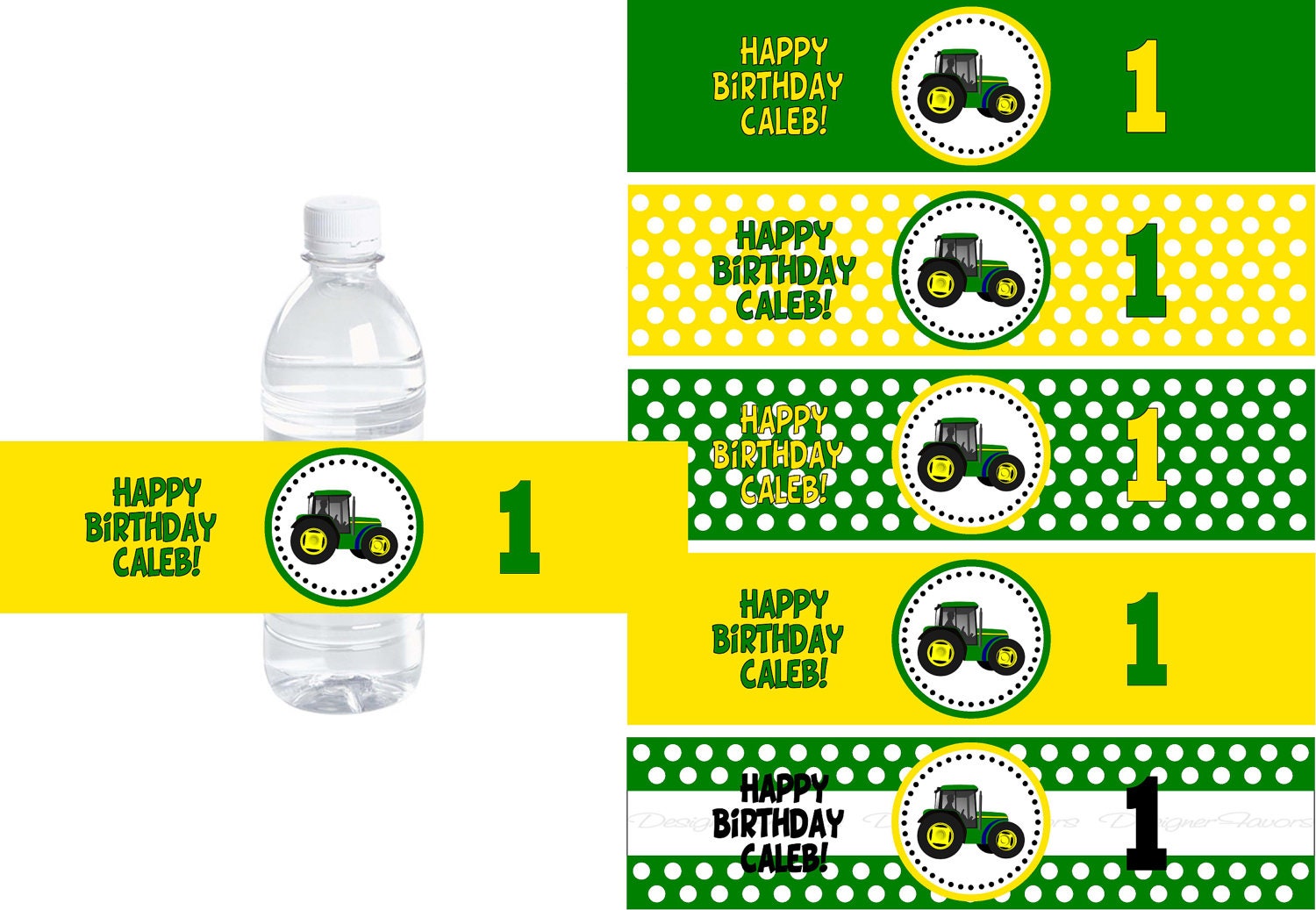 Tractor Time Birthday - Buy 2 Get 1 FREE - John Deere Inspired Water Bottle Labels DIY PRINTABLE File Personalized Decorations