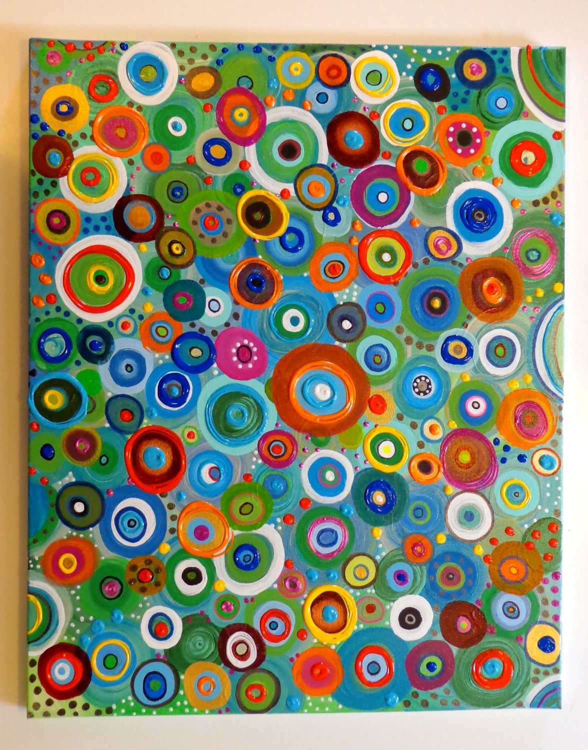 Abstract Acrylic on Canvas Custom Painting Beautiful Colors and Texture Heather Montgomery Art
