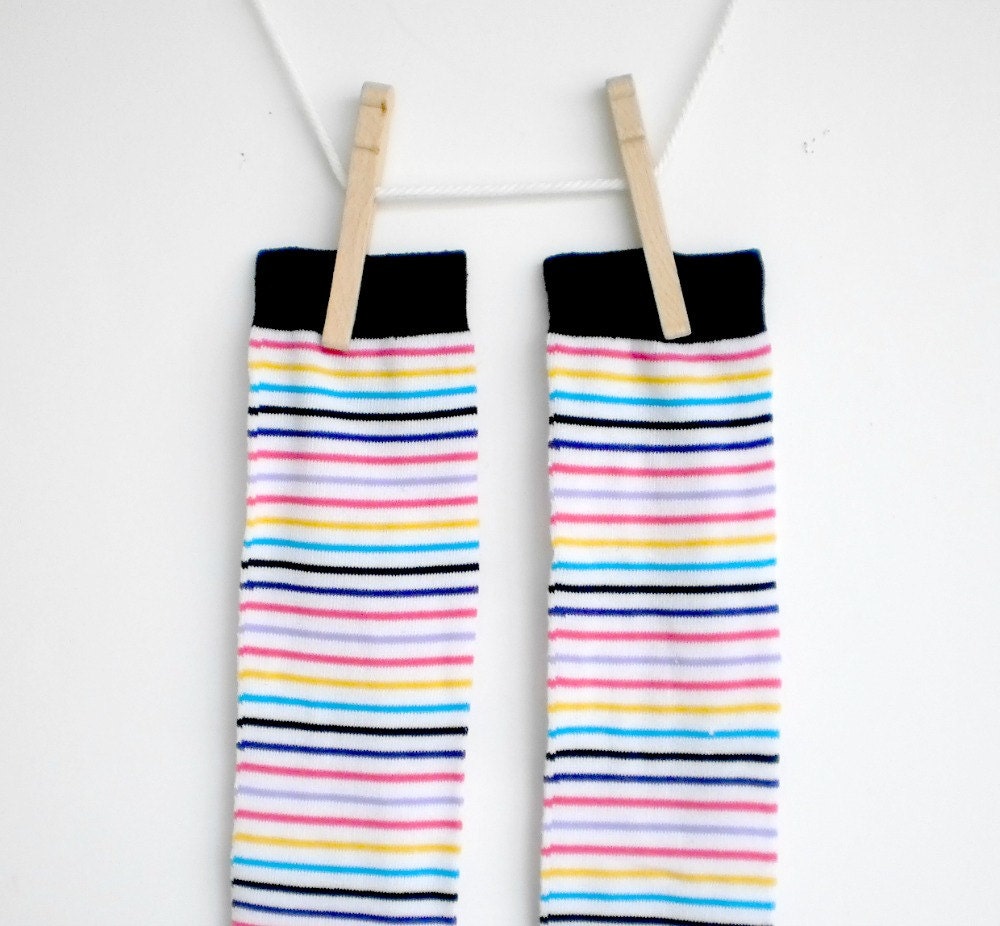 Bright Stripe Leg Warmers- Crawlers for Babies