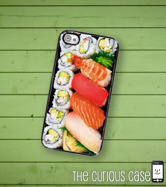 iPhone 4S Case Slim Profile  Sushi Bento Box Hard Case /Hard Case For iPhone 4 and iPhone 4S Japanese Sushi Plate  Rubber Trim