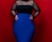 JIBRI Plus Sized Sheer Dot Mock Neck Blouse