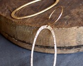 textured oval modern gold earrings