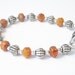 Pumpkin Colored Glass Beaded Bracelet, Czech Glass Beaded Bracelet, Handcrafted Jewelry