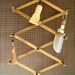 Vintage Peg Rack, Accordion Wall Hanger, Wood, Cottage Style Wooden Organizer for Hats, Jewelry, Belts, Ties, 2 Available