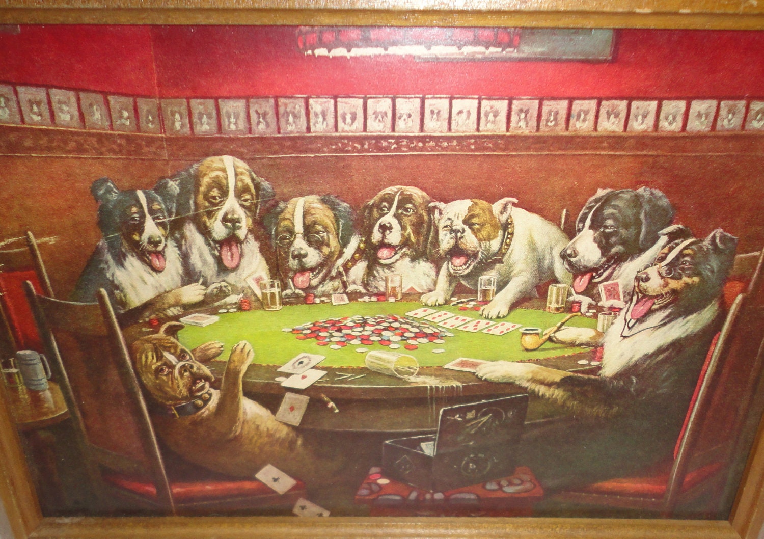 Dogs Playing Poker MC Coolidge Framed Print by Cosasraras on Etsy