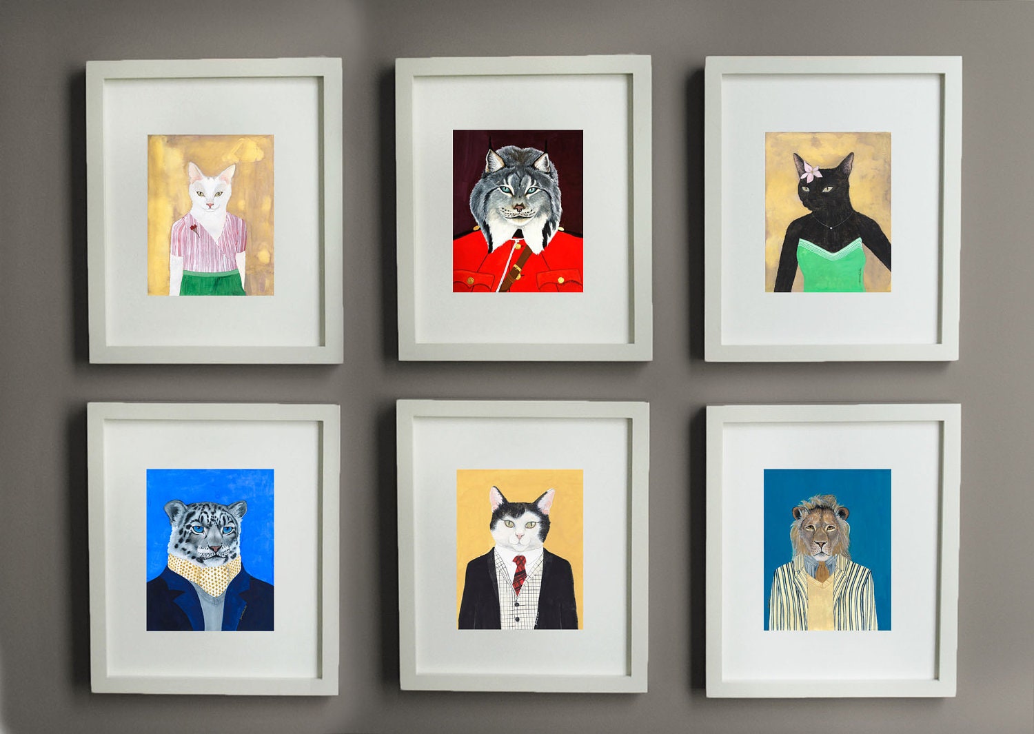 Set of Six 8x10 Animal Giclee Prints