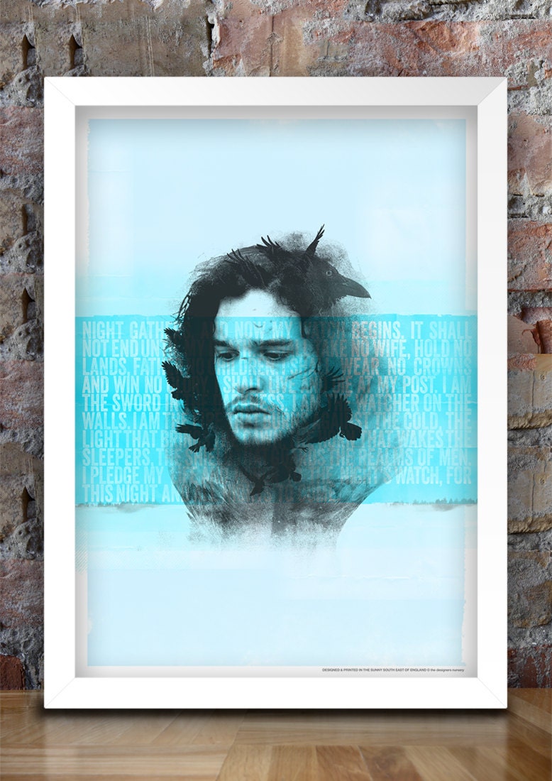 Game of Thrones Inspired Print A3 (Jon Snow: The Crow Beyond The Wall)