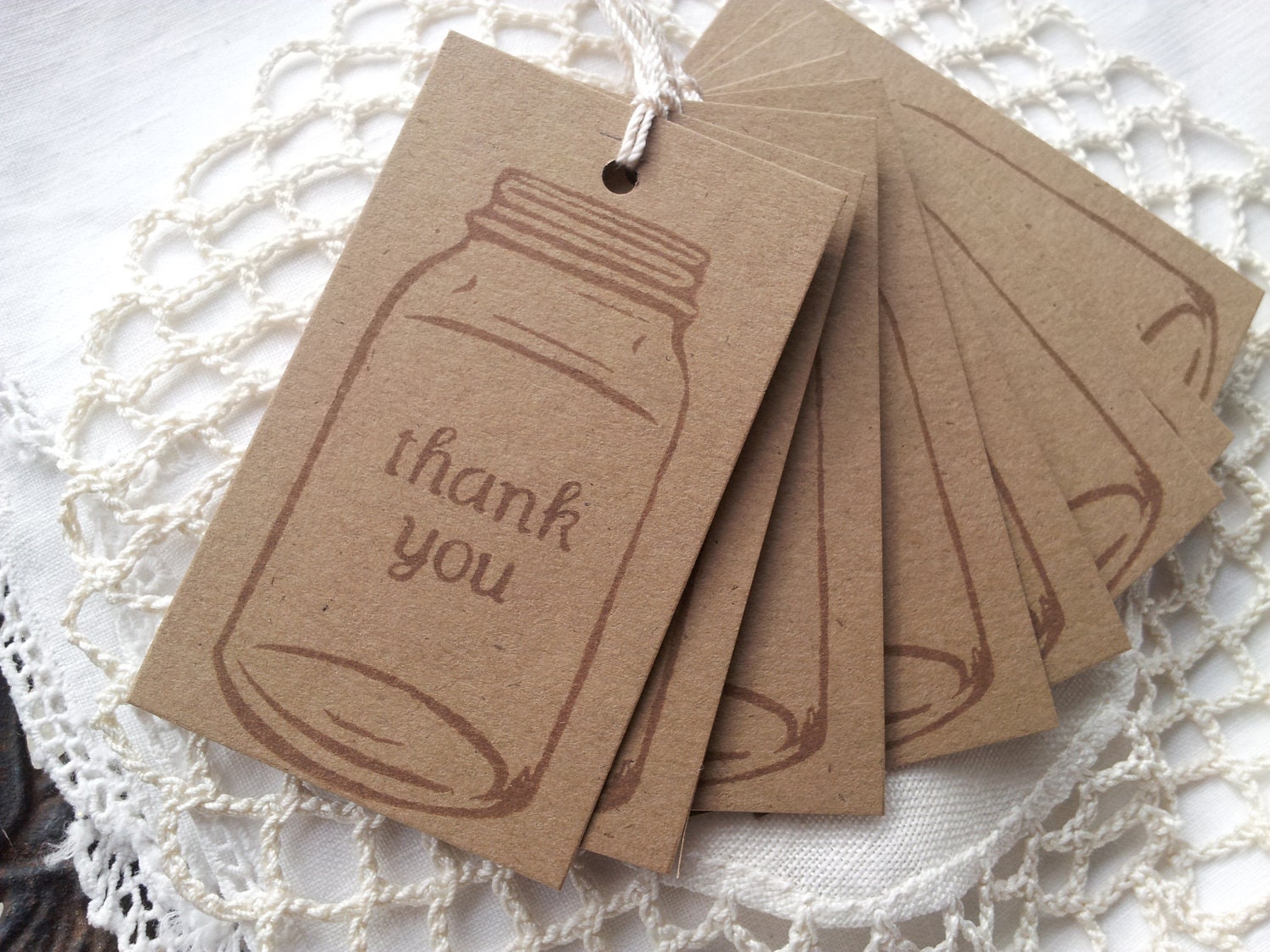 Mason Jar Tags Ball Canning Jar Thank You Set of 8