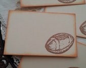 Birthday and Party Place Cards Football Food Buffet Label Tags Set of 10