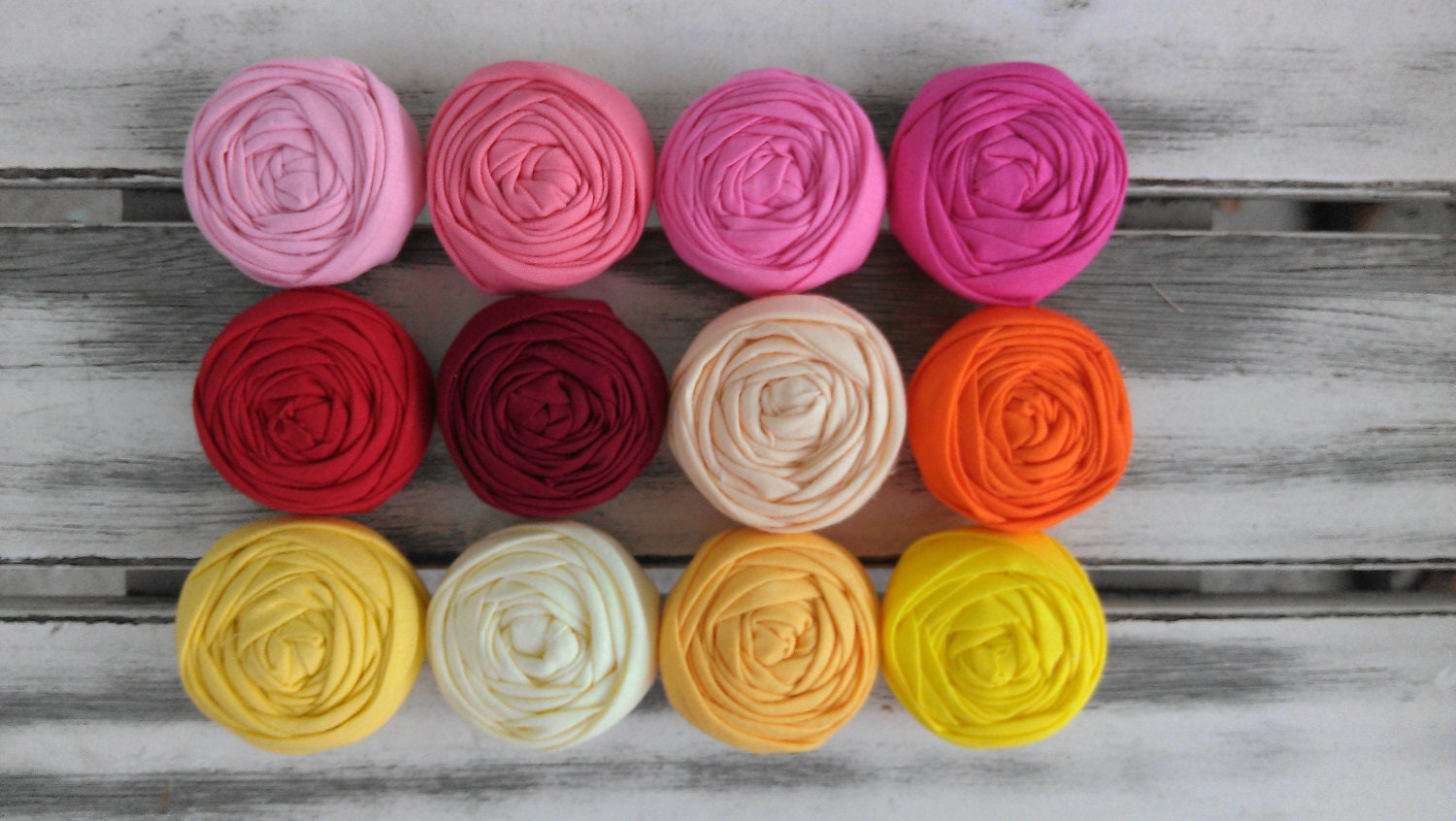 25 fabric rosettes- YOU PICK your colors