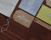 HANDWRITTEN kraft tags, set of 4