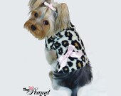Big Leopard Cuddle Dog TShirt Clothes Size Large by Doogie Couture