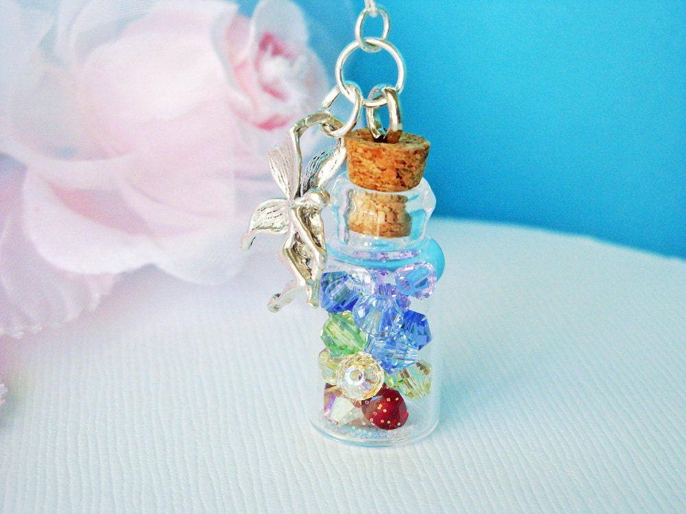 Rear View Mirror Car Charm Swarovski Chakra Crystals Magical Fairy Car Ornament Accessory