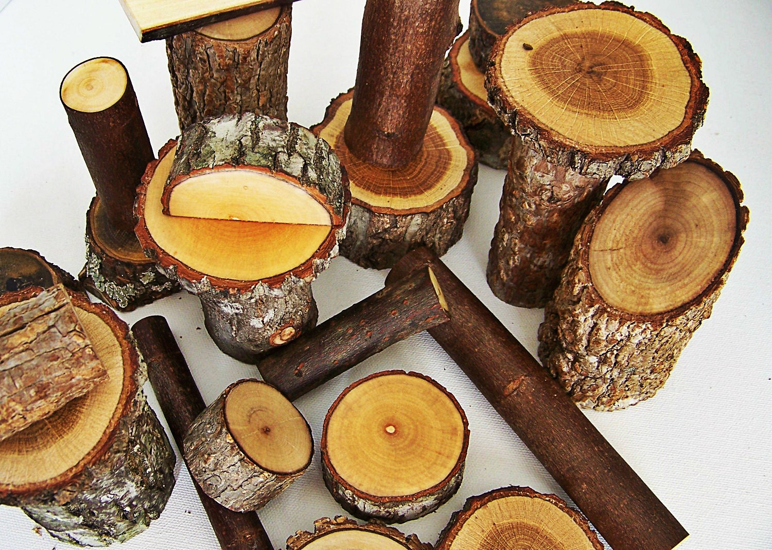 Waldorf Wood Building Blocks  Old School Style  Tree Blocks