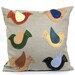 Embroidered Bird Pillow: Freckled Bird Fiber Folk Art